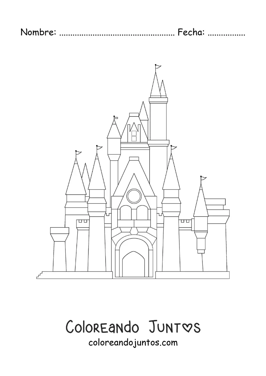 Imagen para colorear de el castillo de Cenicienta
