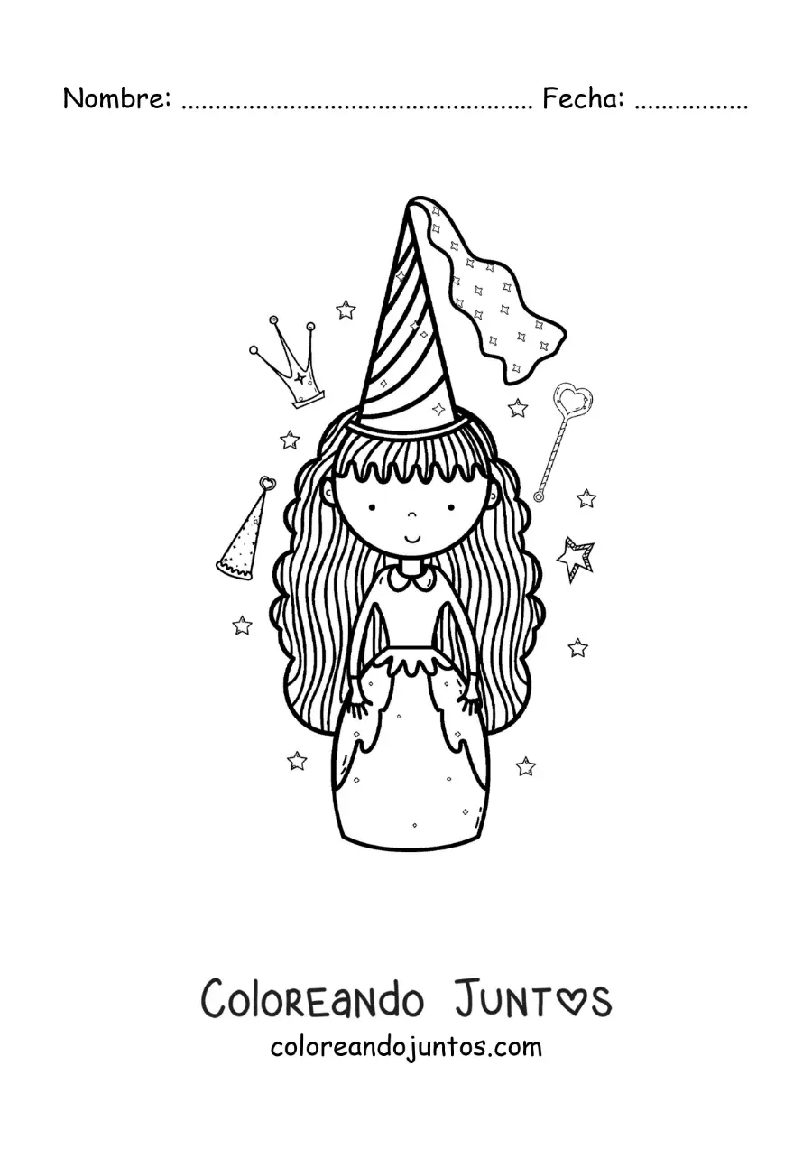 Imagen para colorear de el hada madrina de Cenicienta