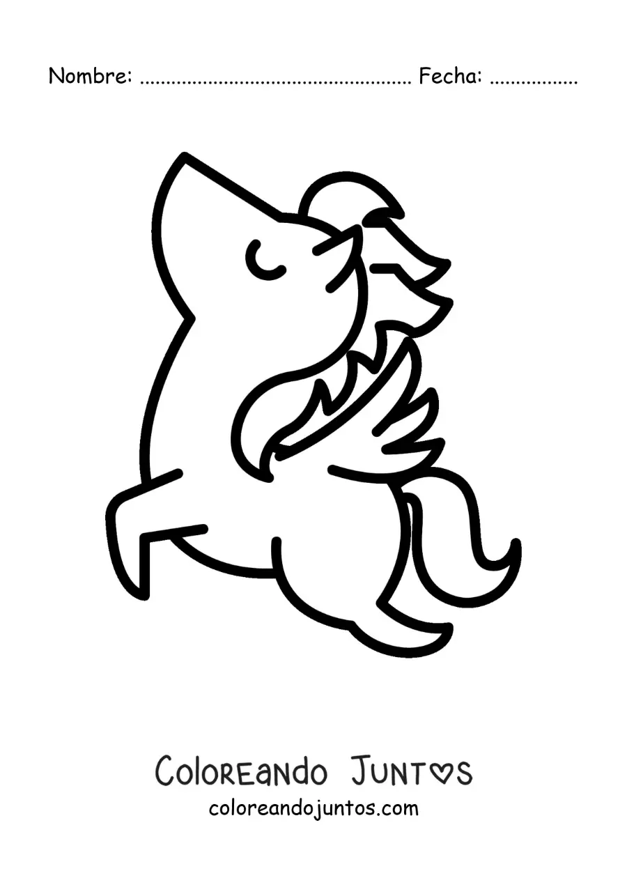 Imagen para colorear de Pegaso animado fácil