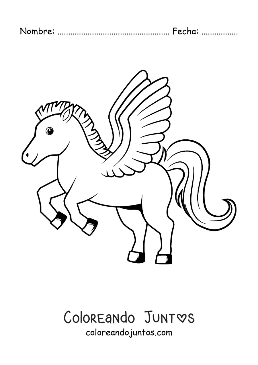 Imagen para colorear de Pegaso el animal fantástico