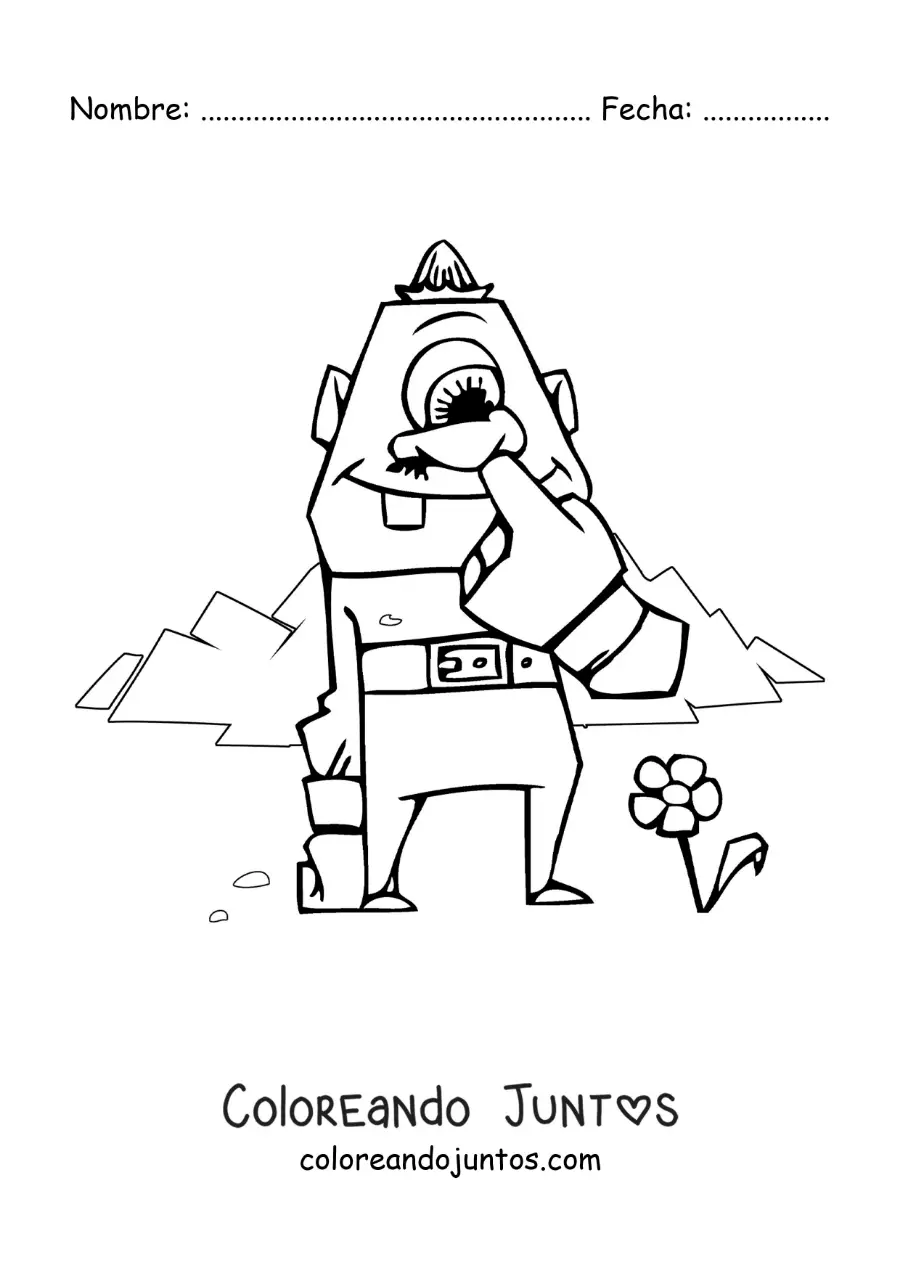 Imagen para colorear de cíclope animado divertido