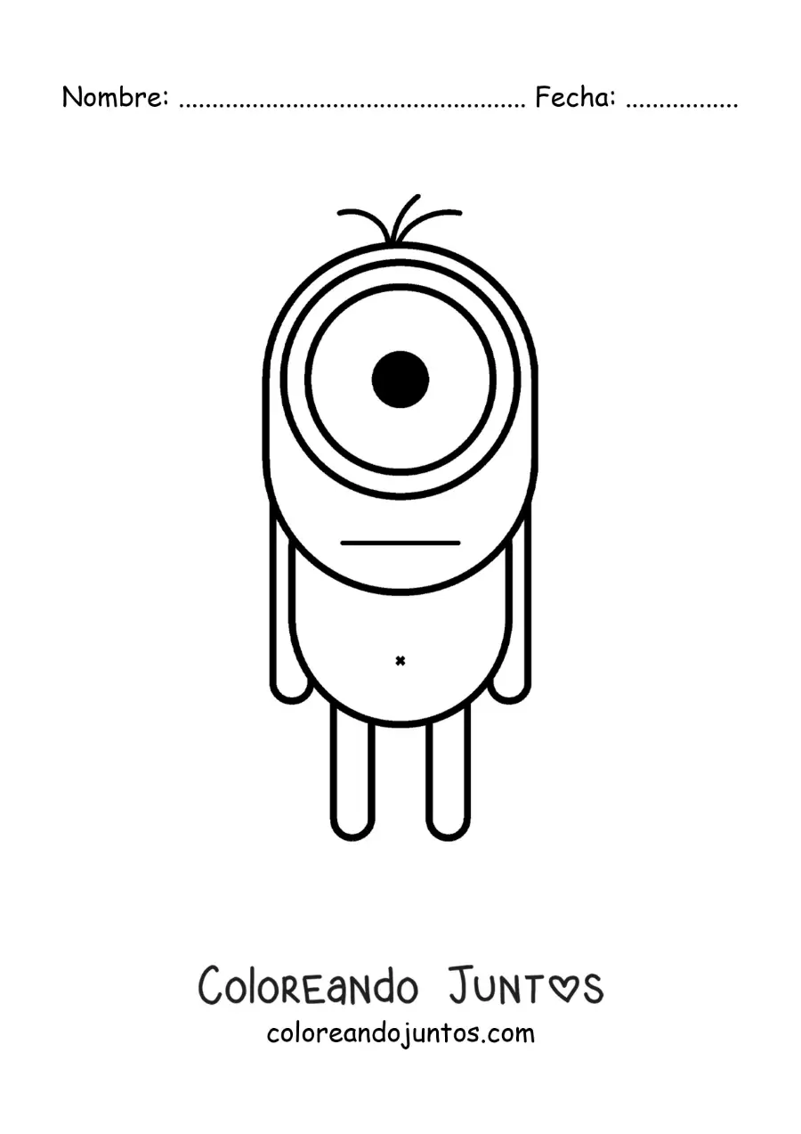 Imagen para colorear de criatura de un solo ojo fácil