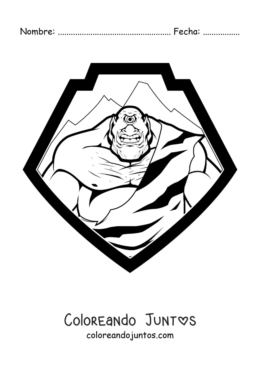 Imagen para colorear de gigante de un solo ojo
