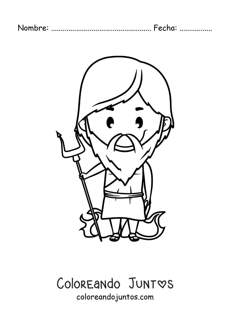 Imagen para colorear de Hades kawaii