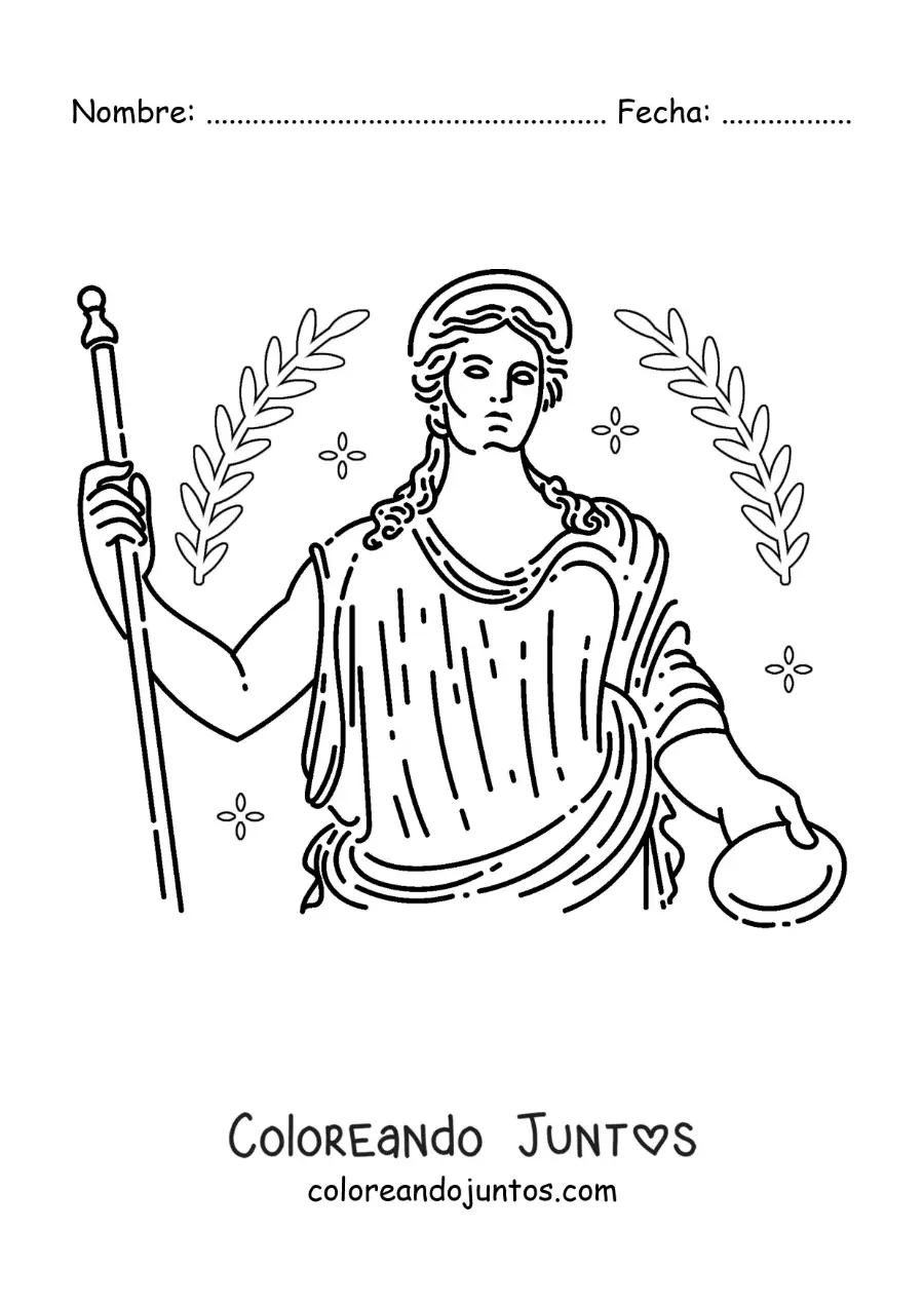 Imagen para colorear de Hera la diosa griega
