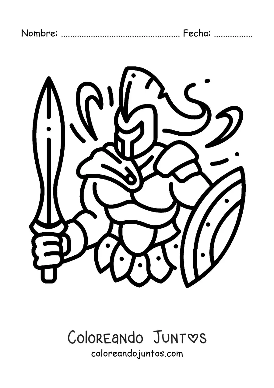 Imagen para colorear de Ares el dios de la guerra animado