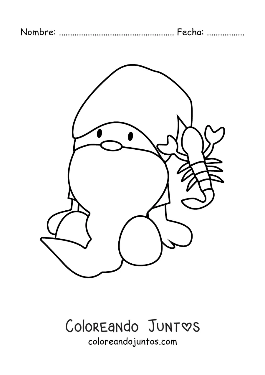 Imagen para colorear de gnomo animado infantil del signo de Escorpio
