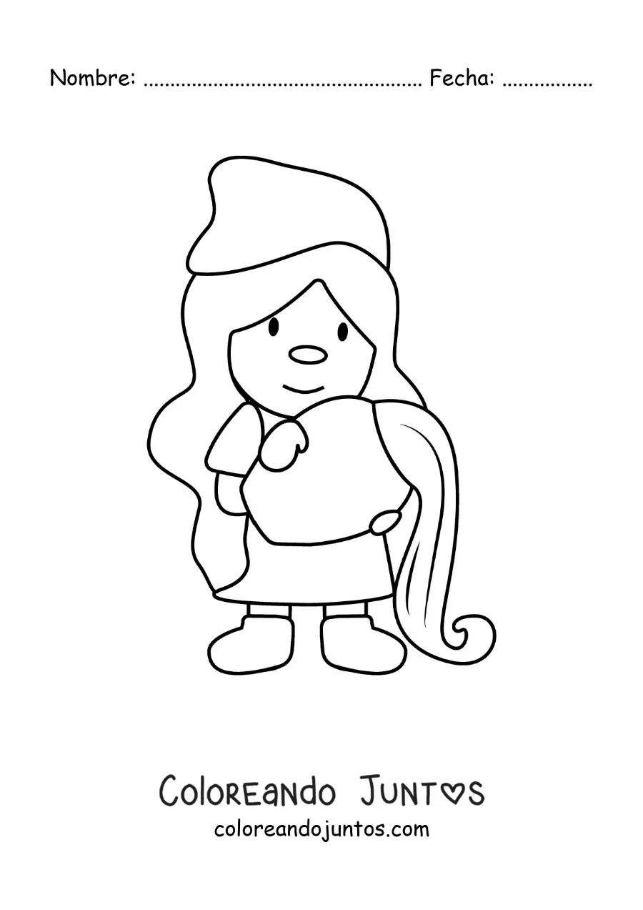 Imagen para colorear de gnomo animado infantil del signo Acuario