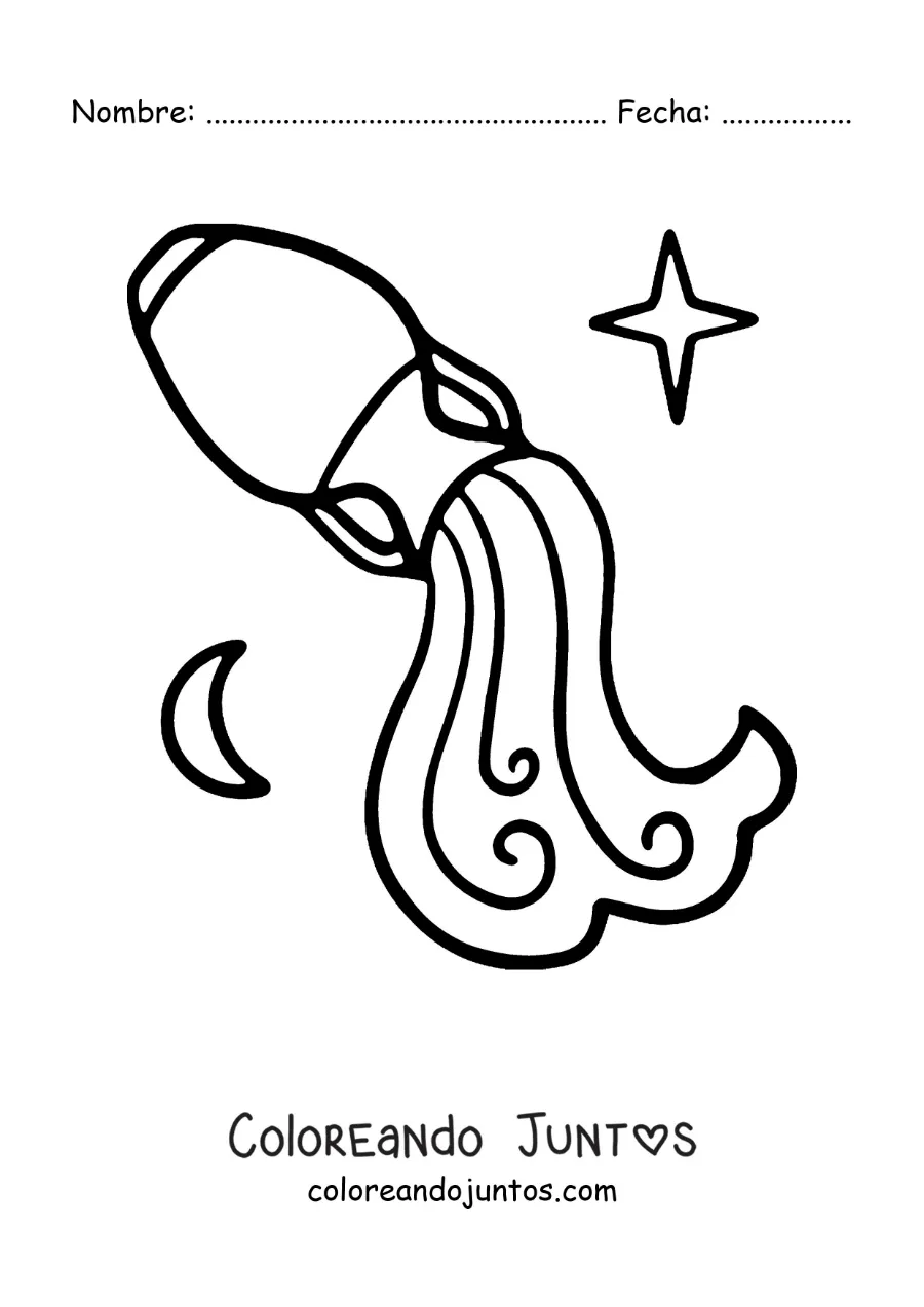 Imagen para colorear de emoji de Acuario