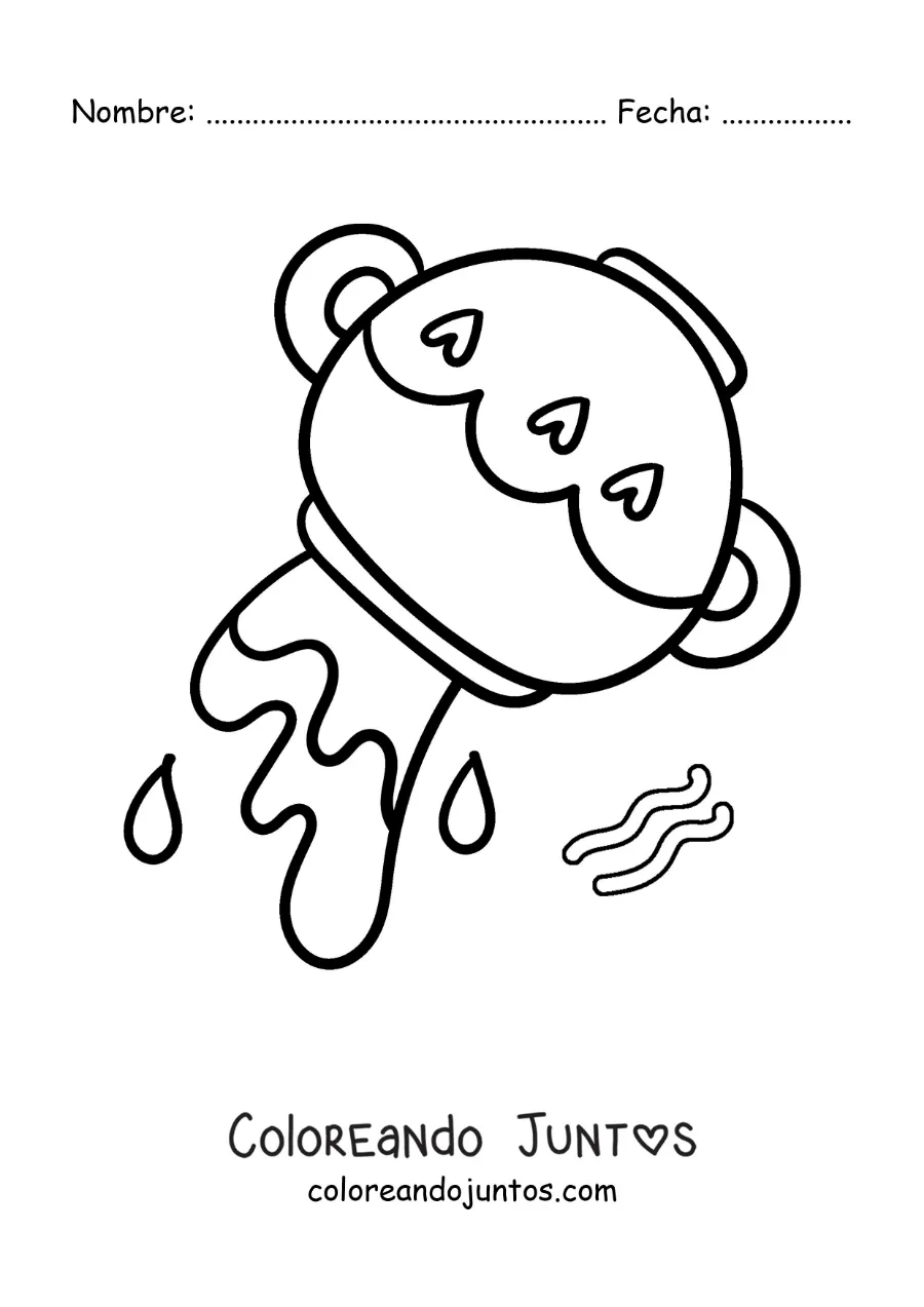 Imagen para colorear del signo Acuario kawaii