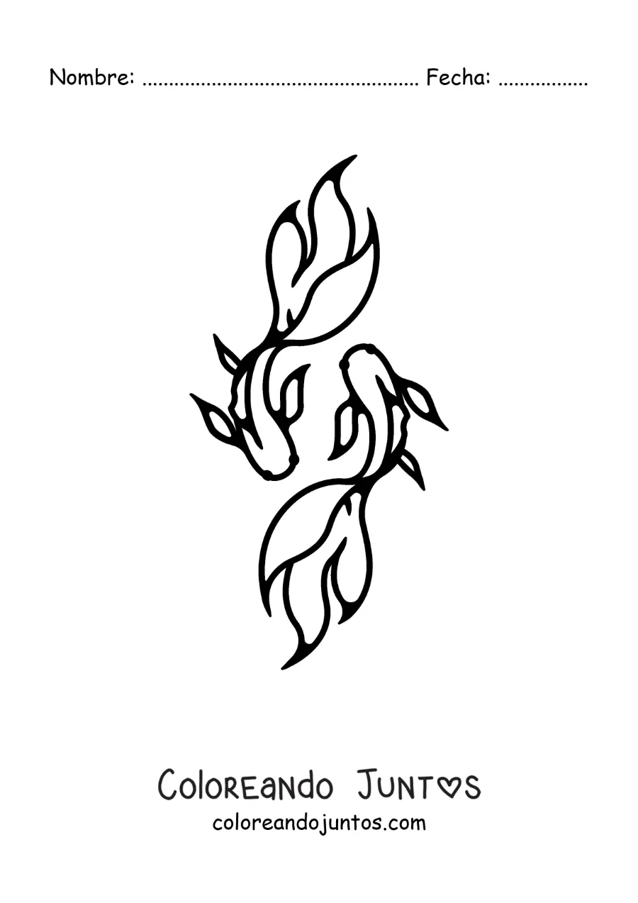 Imagen para colorear de símbolo de Piscis simple