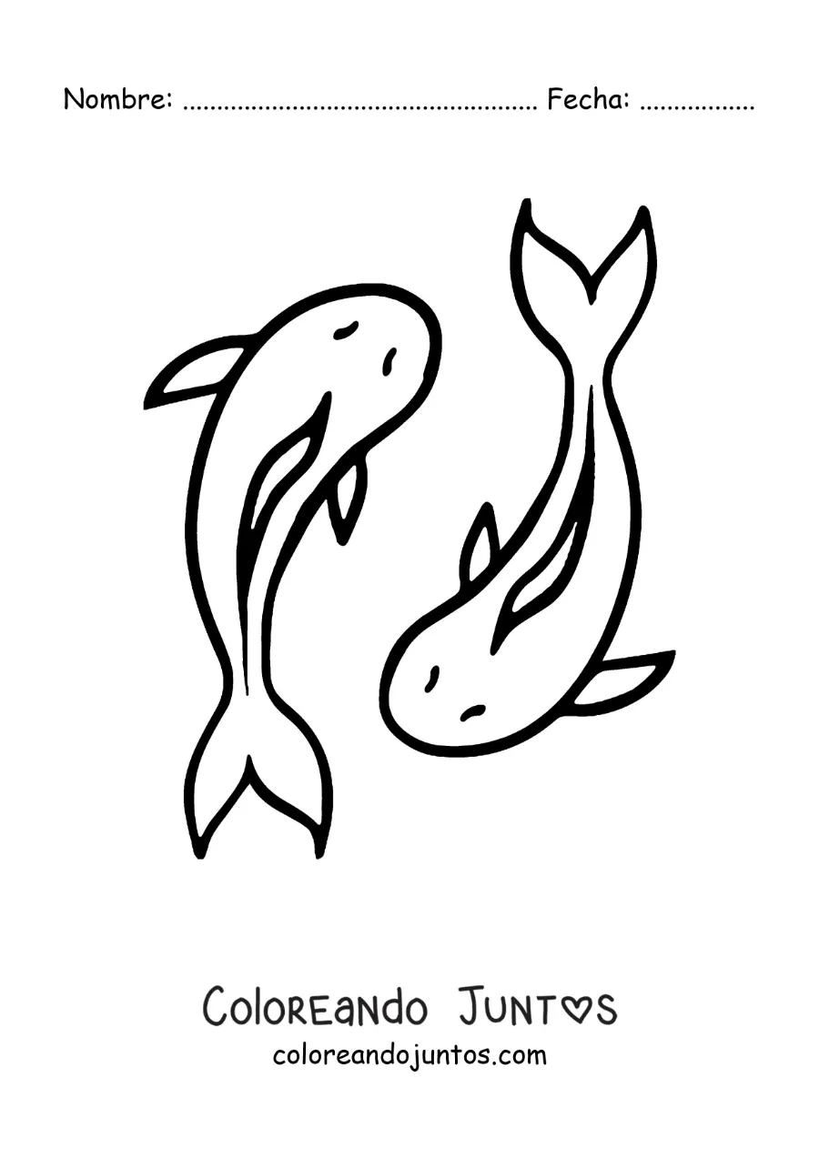 Imagen para colorear de emoji de Piscis