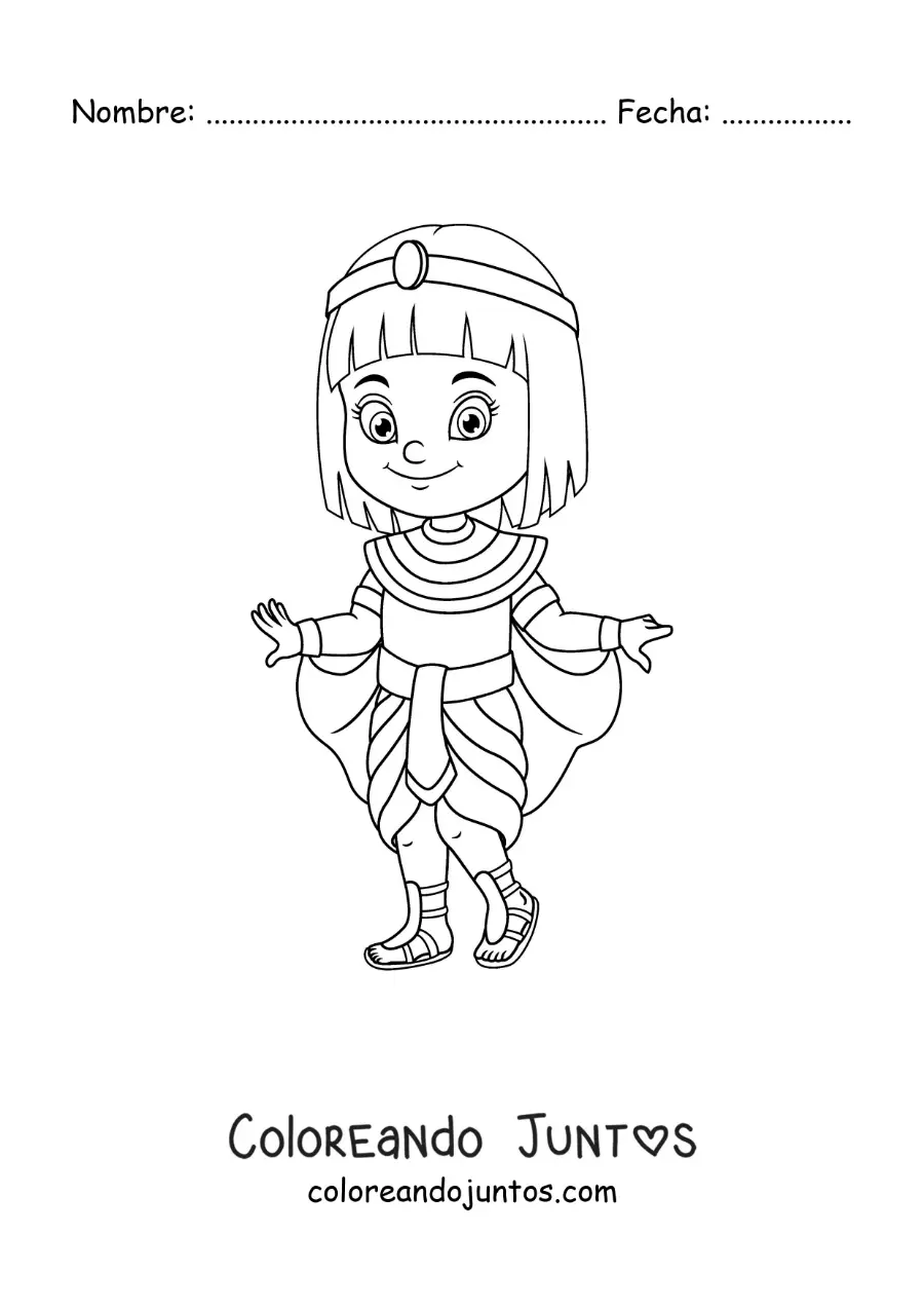 Imagen para colorear de caricatura de Cleopatra