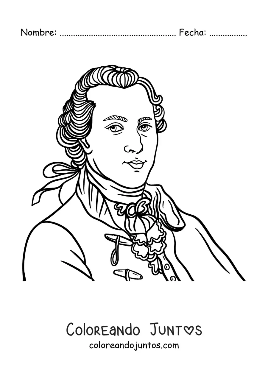 Imagen para colorear de George Washington el primer presidente de eeuu animado