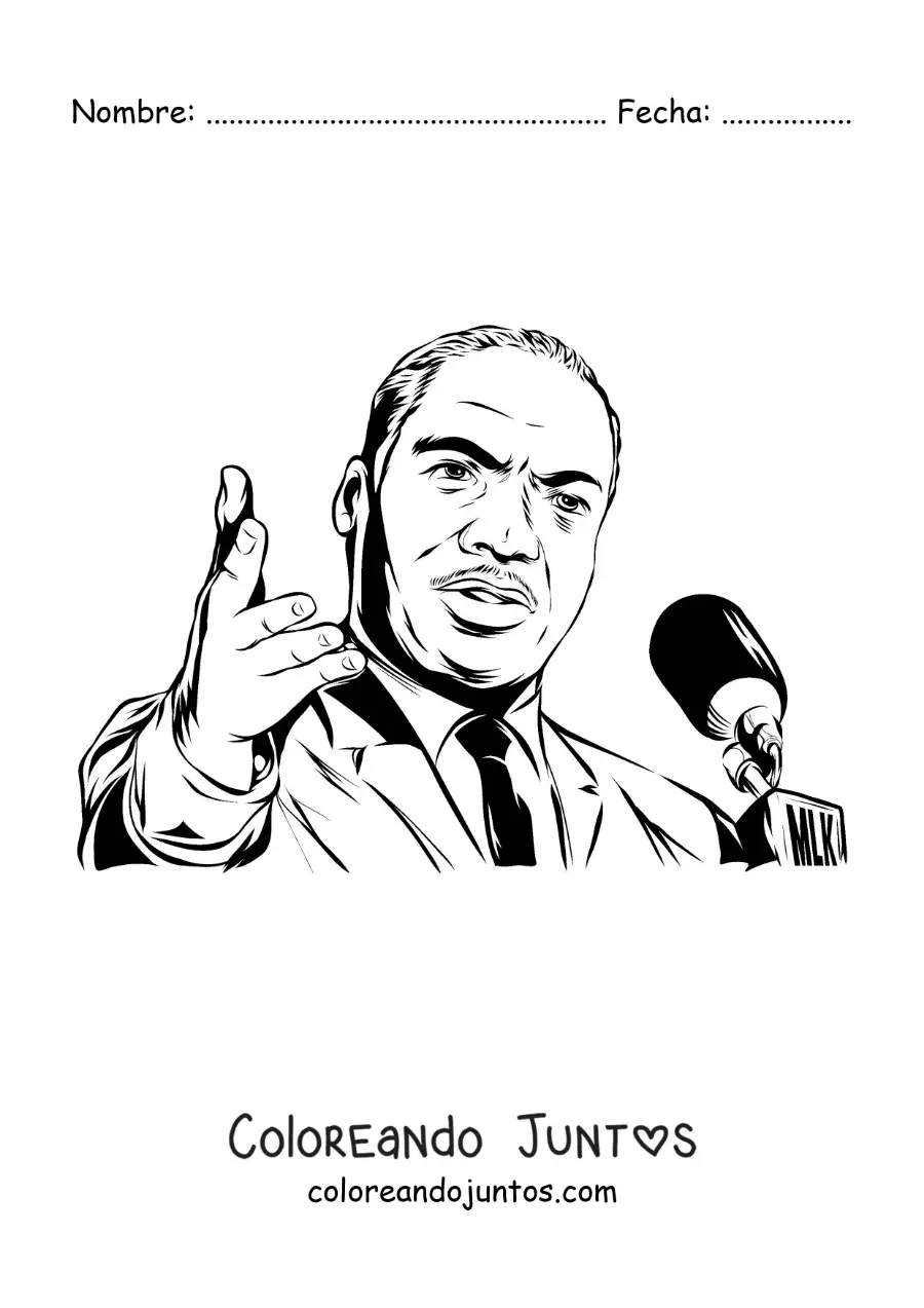 Imagen para colorear del discurso de Martin Luther King