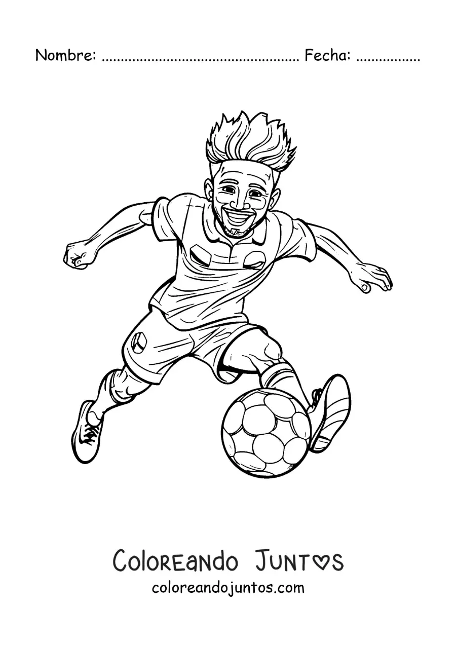 Imagen para colorear de una caricatura de Neymar