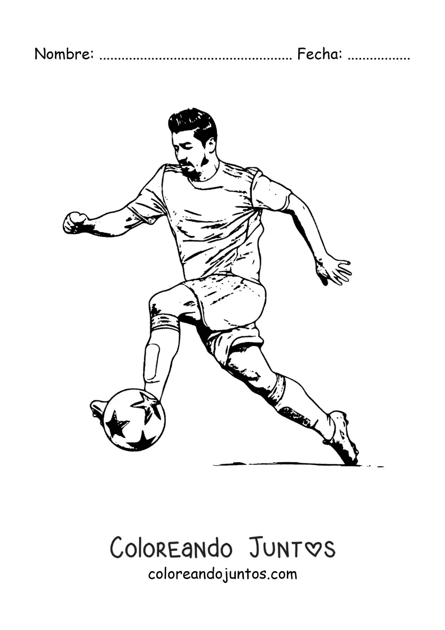 Imagen para colorear de Luis Suárez anotando un gol