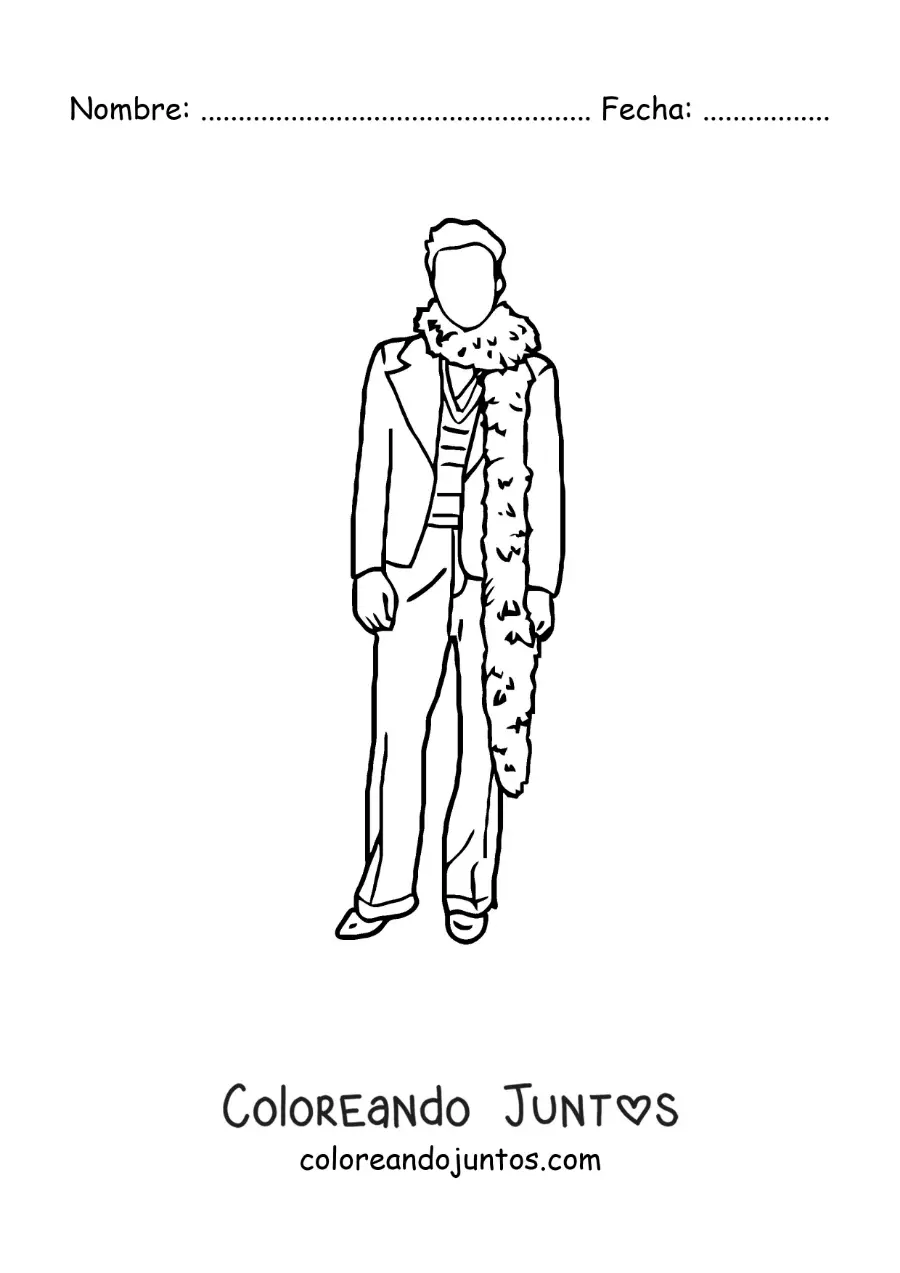 Imagen para colorear de silueta de Harry Styles