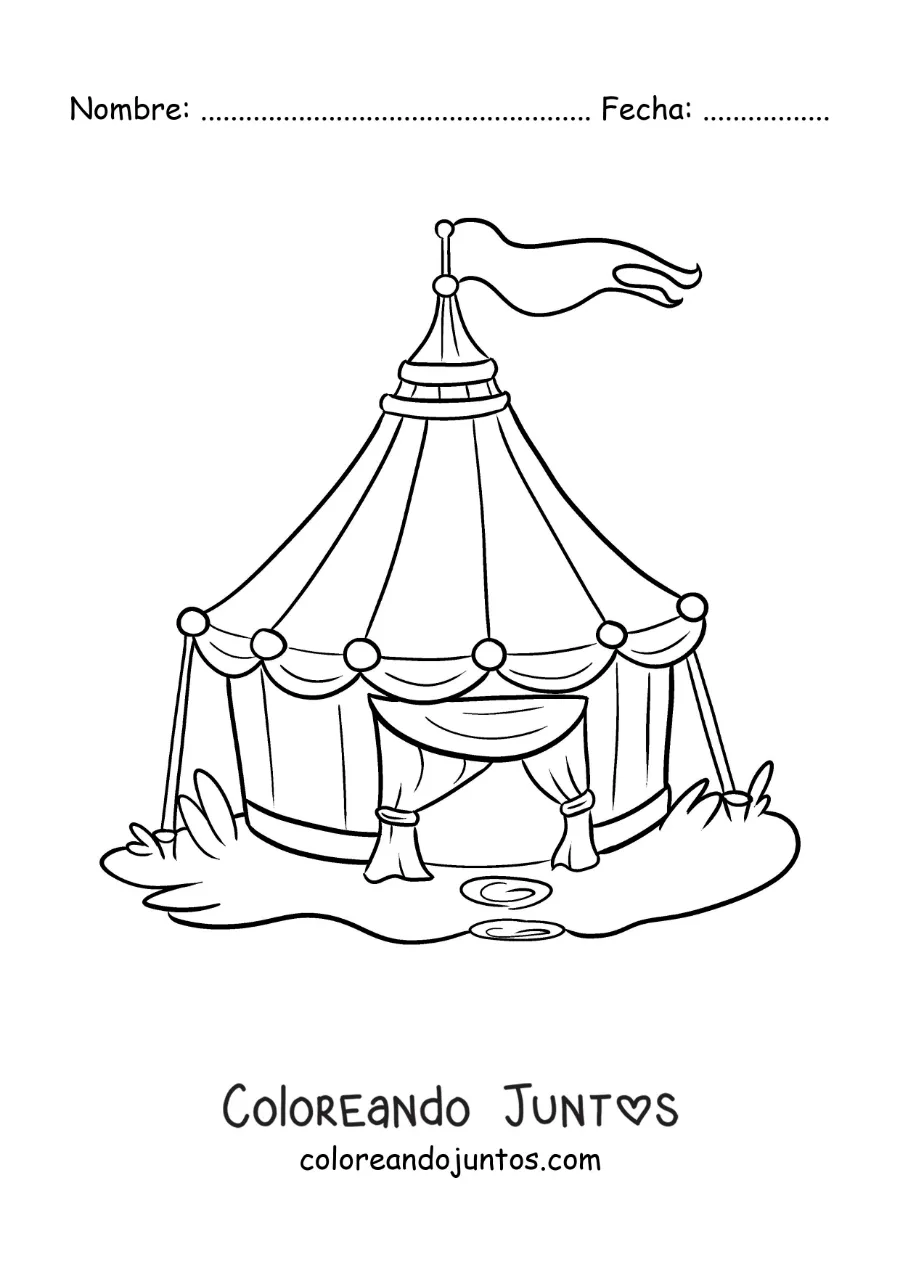 Imagen para colorear de una carpa de circo
