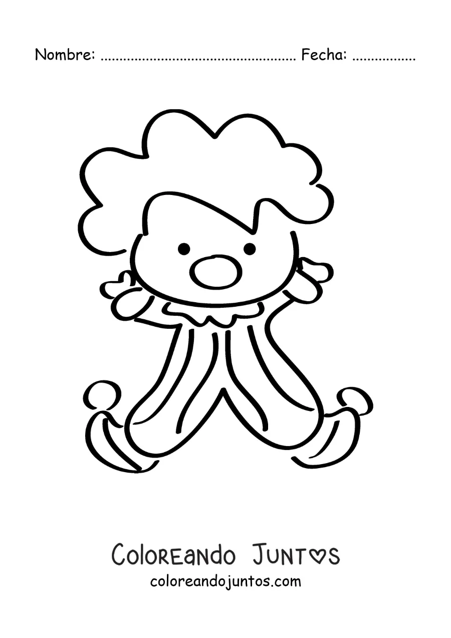 Imagen para colorear de un payaso de circo animado