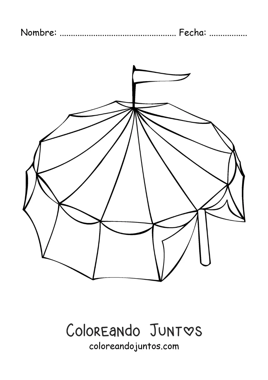 Imagen para colorear de una tienda de circo grande
