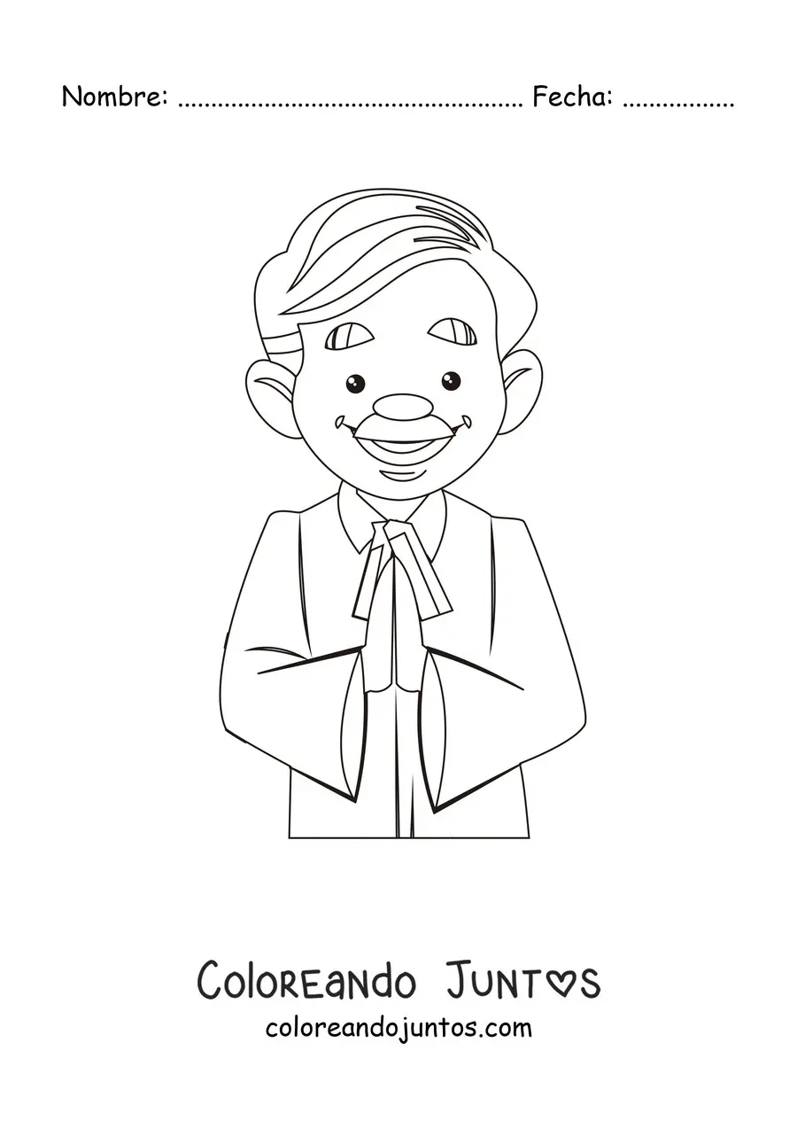 Imagen para colorear de juez animado con bigotes