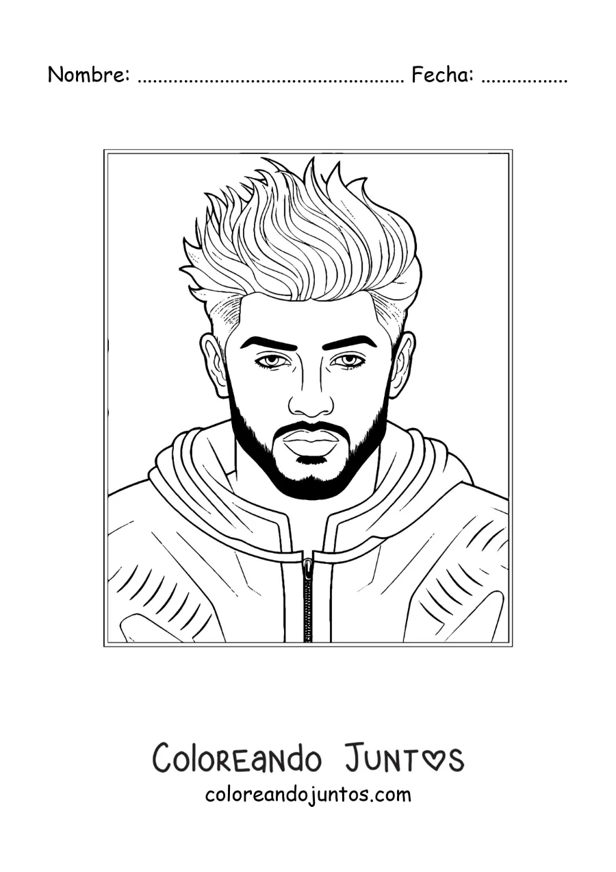 Imagen para colorear de Zayn Malik animado