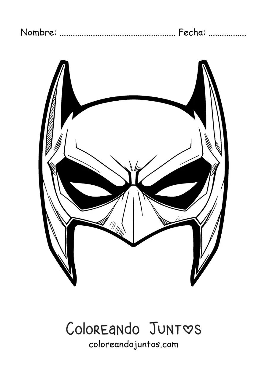 Imagen para colorear de máscara de Batman