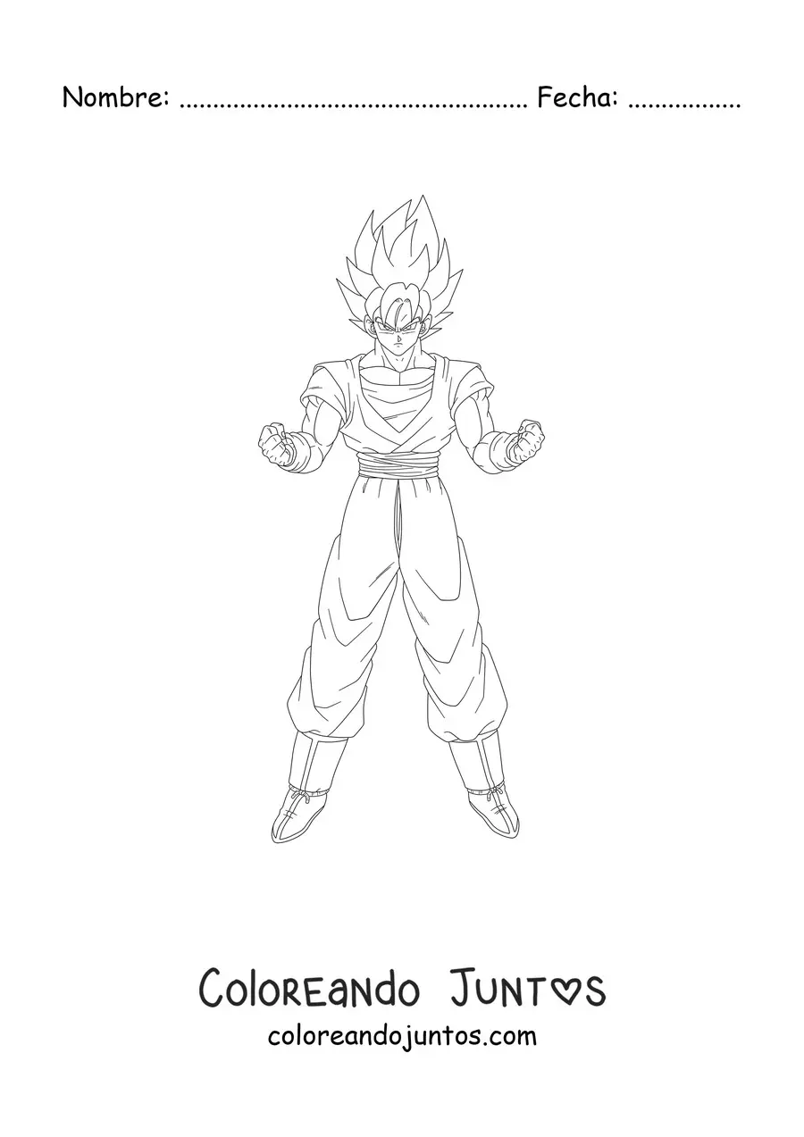 Imagen para colorear de Goku Super Saiyan