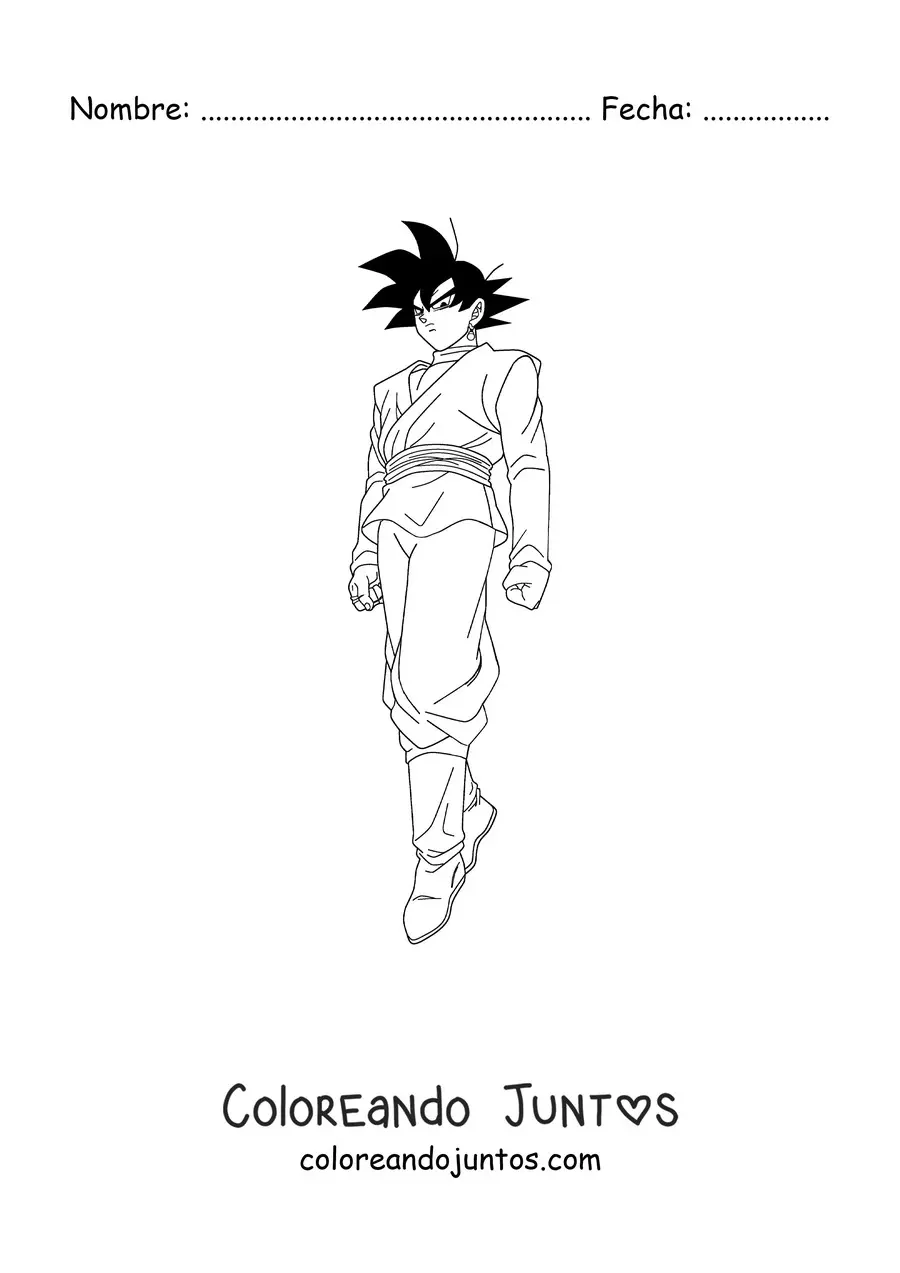 Imagen para colorear de Goku black