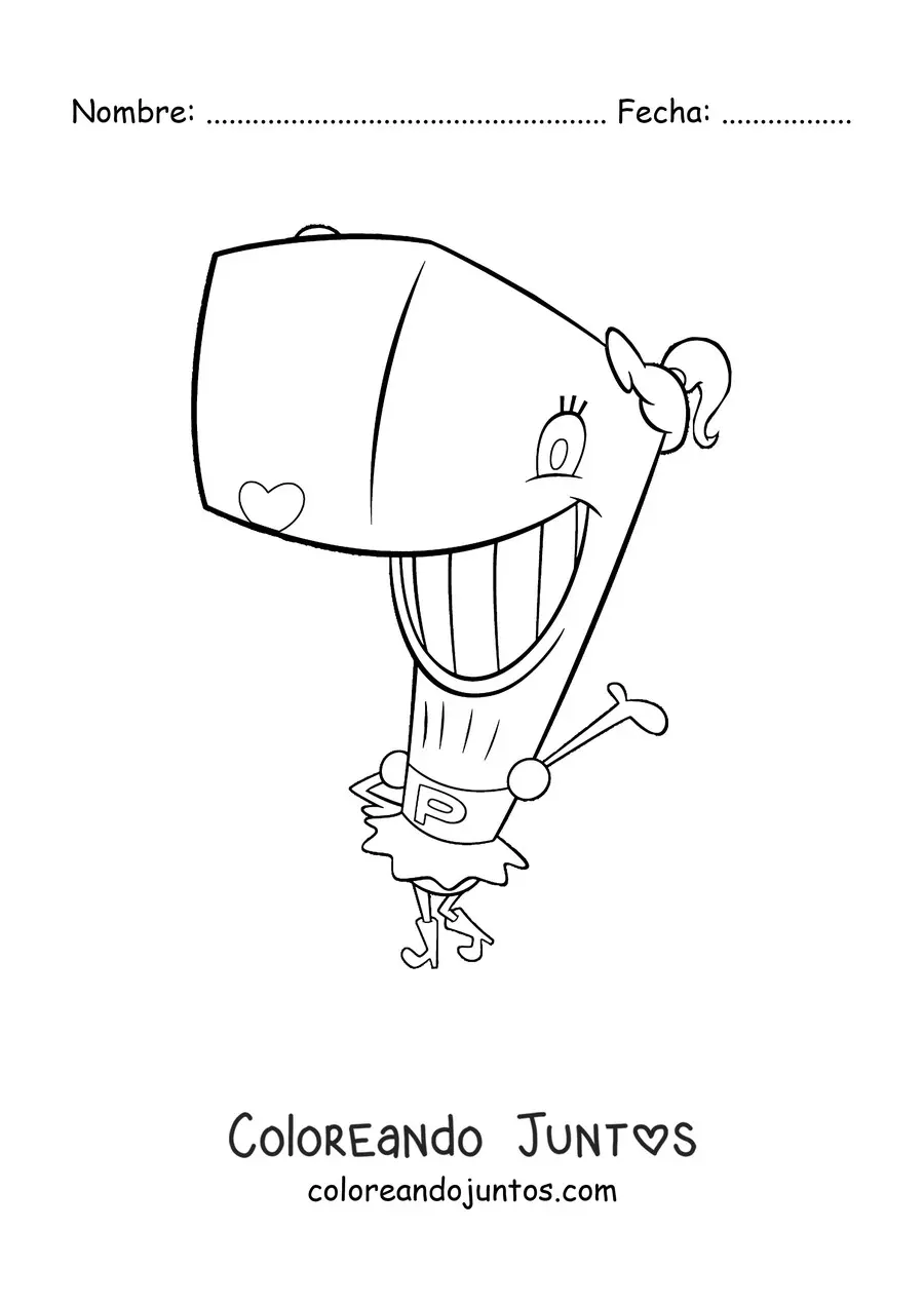 Imagen para colorear de Perlita sonriendo