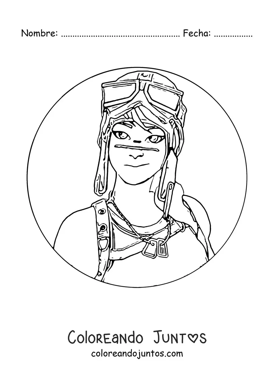 Imagen para colorear de la Asaltante renegada de Fortnite