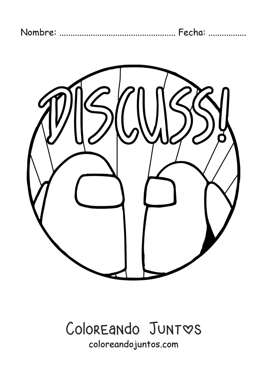 Imagen para colorear de la alerta de discusión en Among Us