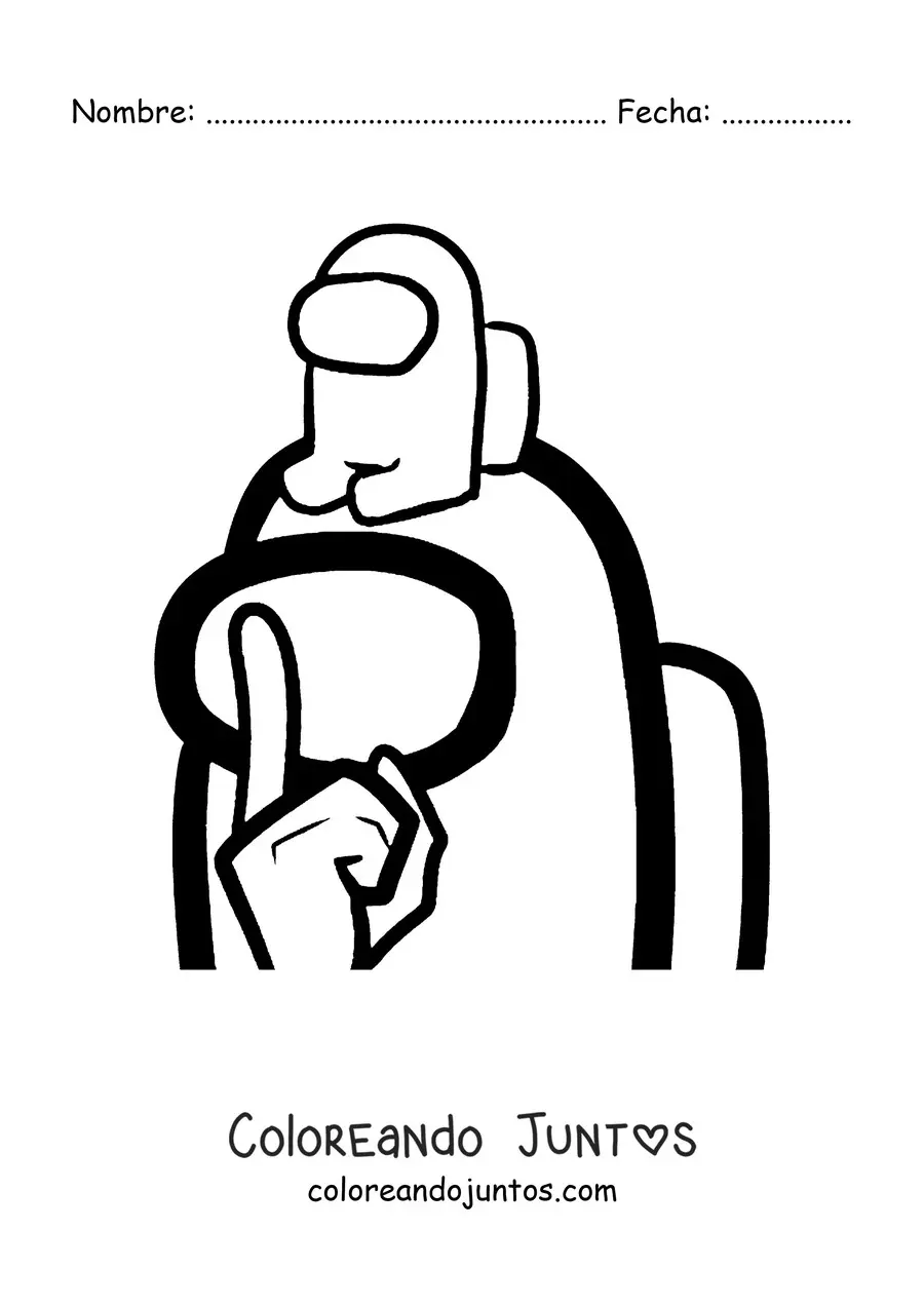 Imagen para colorear de un impostor de Among Us con su hijo