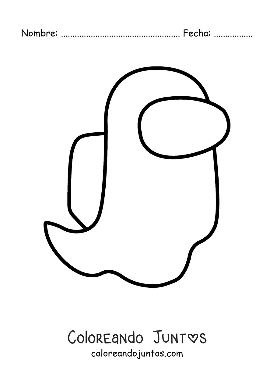 Imagen para colorear de un fantasma de Among Us
