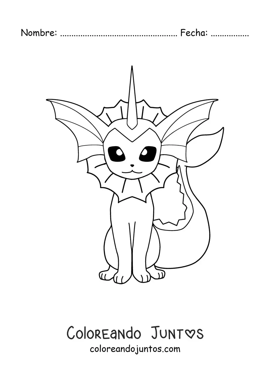 Imagen para colorear del pokémon Vaporeon