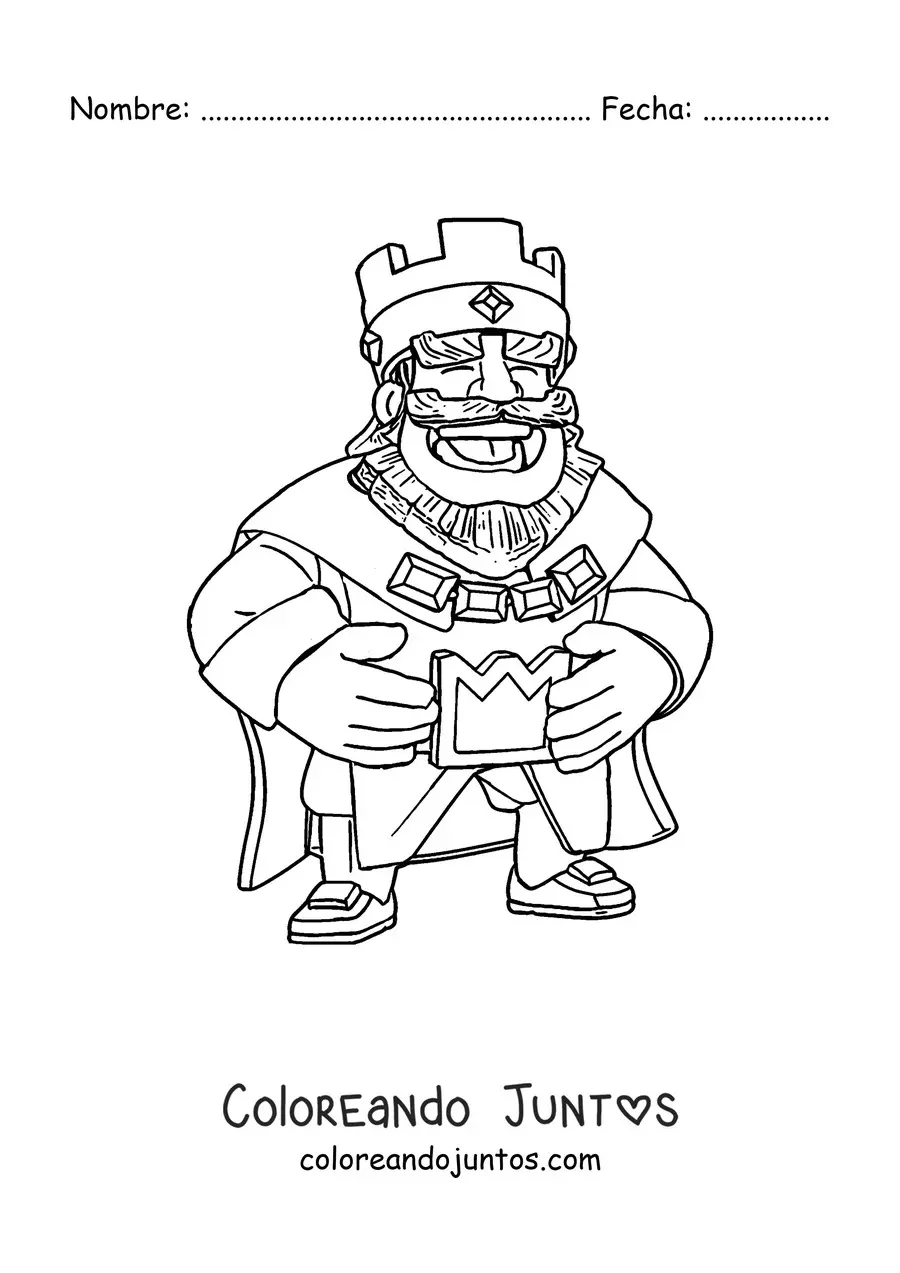 Imagen para colorear del Rey de Clash Royale