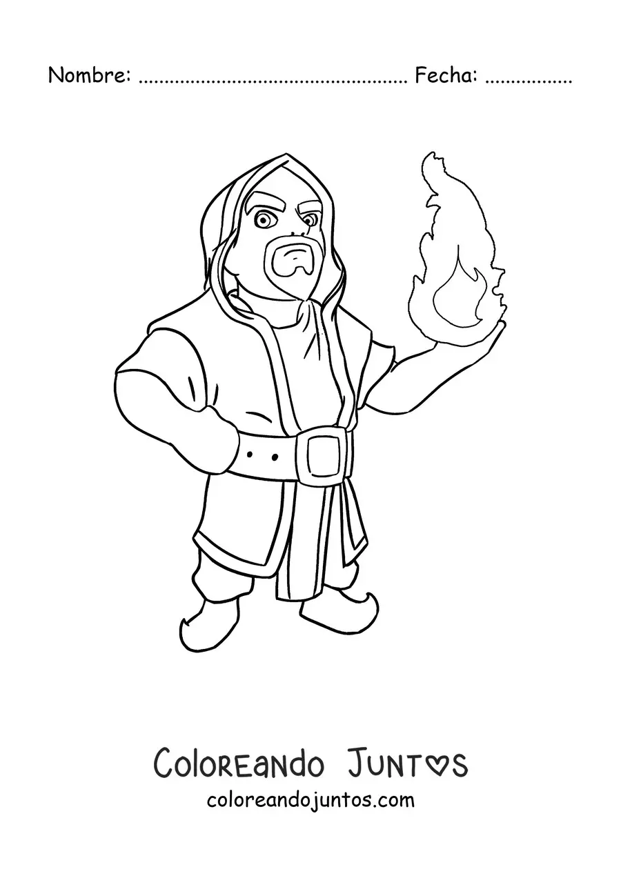 Imagen para colorear del mago Clash Royale