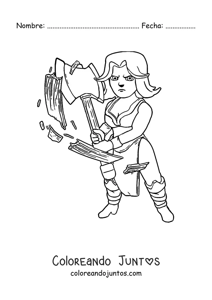 Imagen para colorear de la Valquiria de Clash Royale