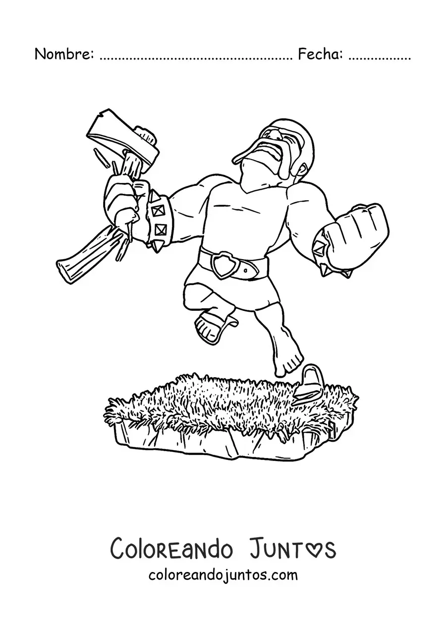 Imagen para colorear de un bárbaro de Clash Royale