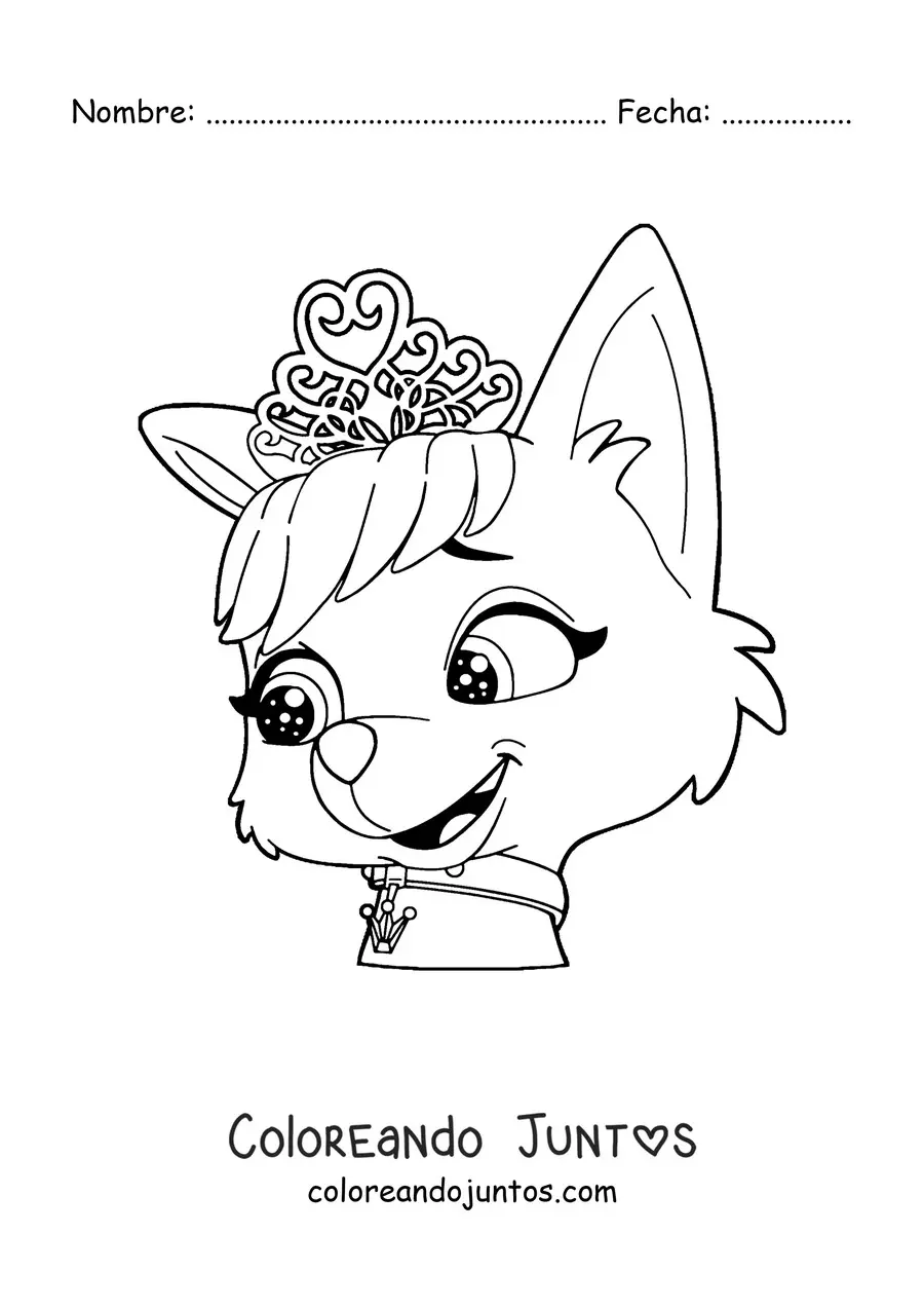 Imagen para colorear de la cara de Sweetie de Paw Patrol