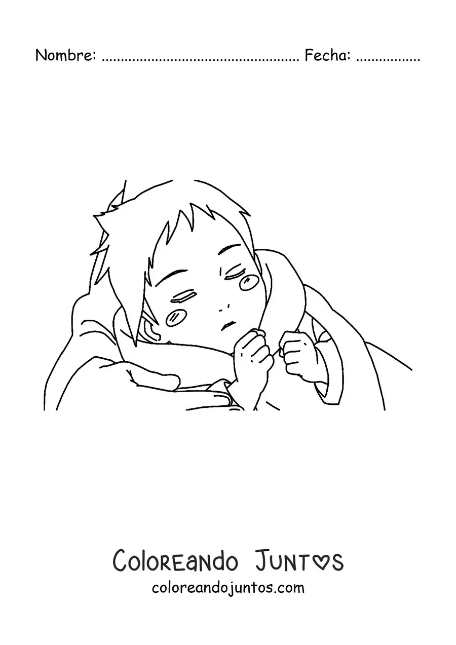 Imagen para colorear de Sasuke bebé