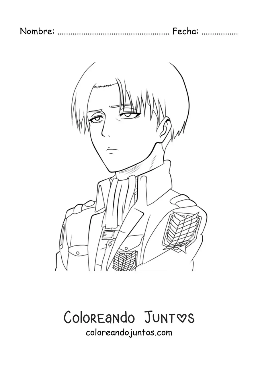 Imagen para colorear de Levi Ackerman de Attack On Titan