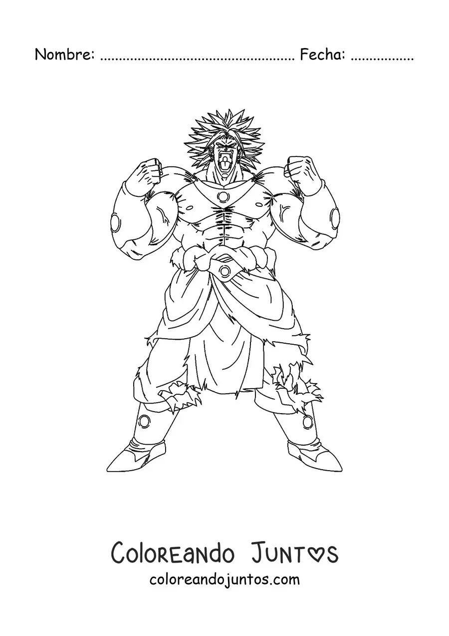 Imagen para colorear de Broly de Dragon Ball