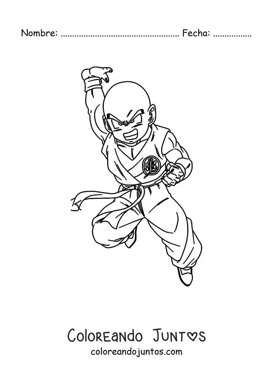 Imagen para colorear de Krilin de Dragon Ball