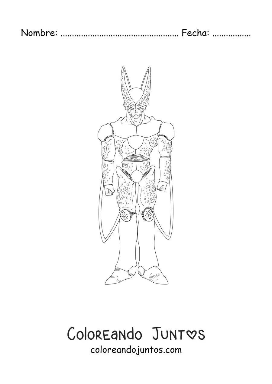Imagen para colorear de Cell de Dragon Ball