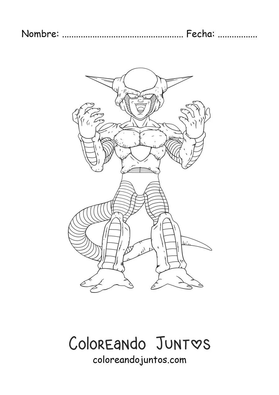 Imagen para colorear de Frieza de Dragon Ball