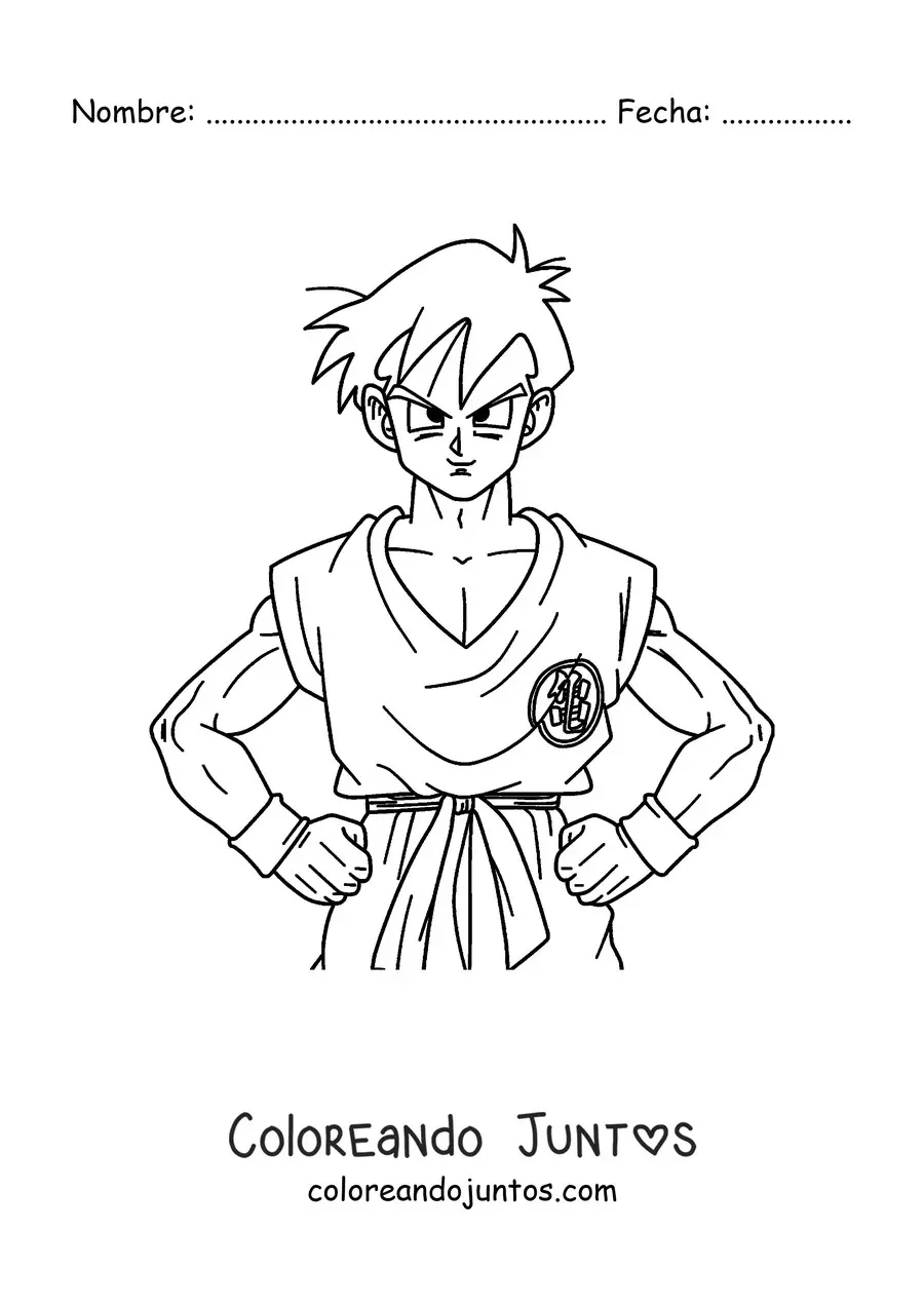 Imagen para colorear de Yamtcha de Dragon Ball