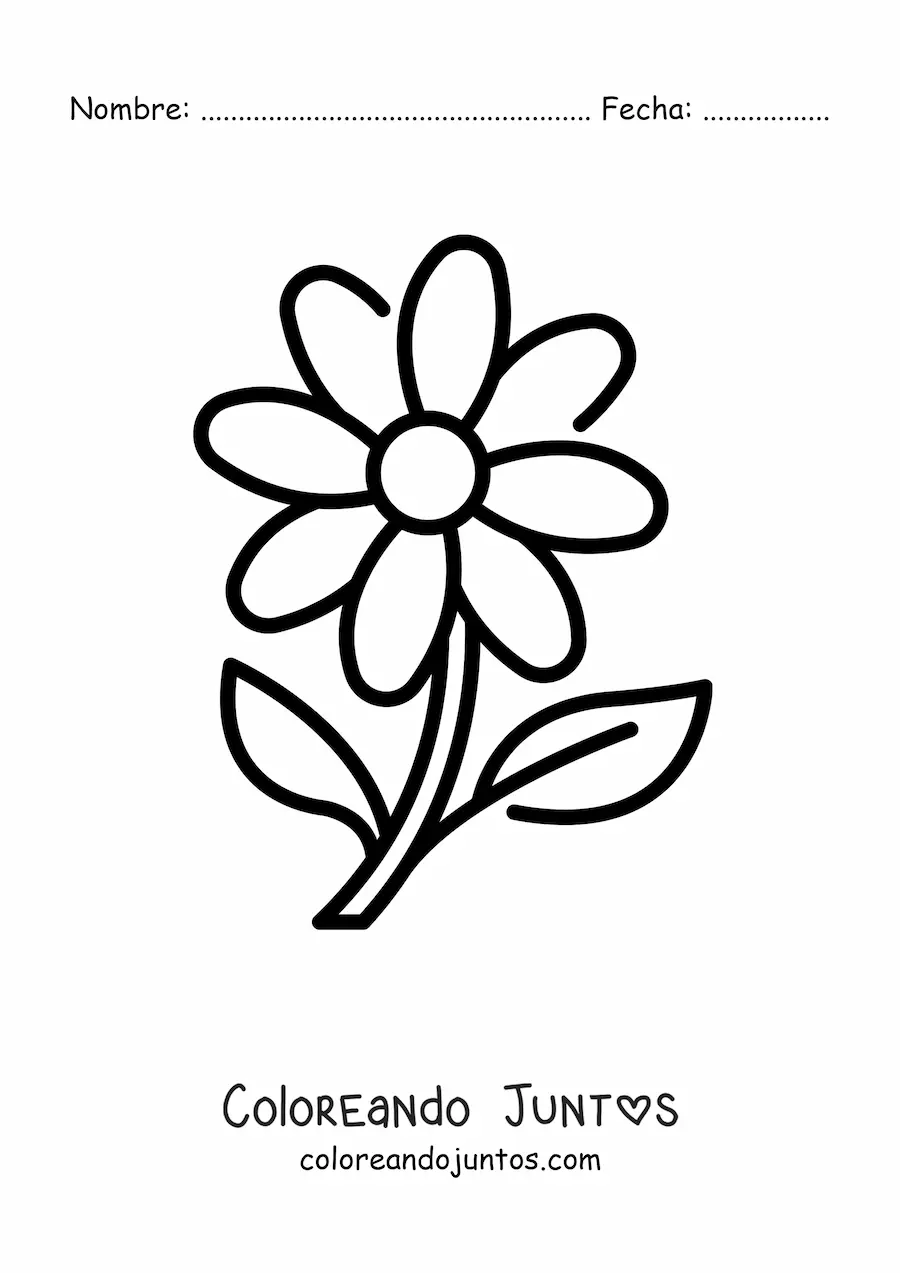 Imagen para colorear de una margarita sencilla