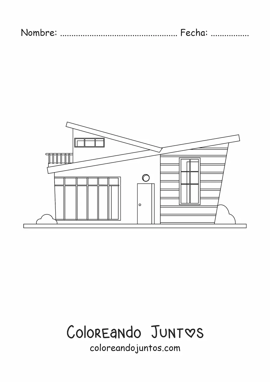 Imagen para colorear de una casa moderna